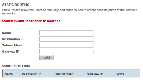 IPv6 Static Route Fail