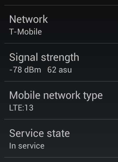 Nexus 4 on T-Mobile LTE