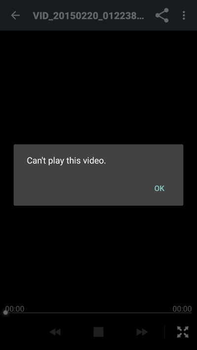 Can't play the video